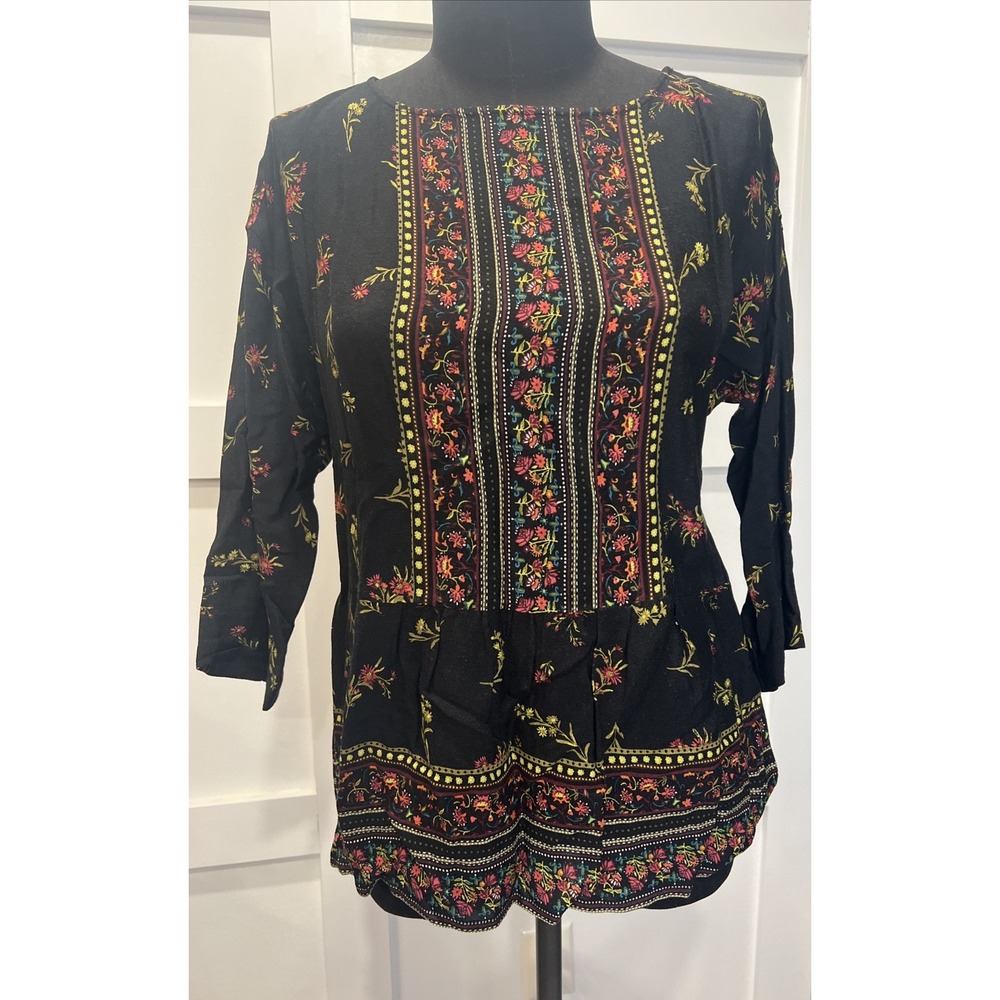 J. Jill Peasant Blouse Floral Boho  Size Small‎ flowy whimsy lightweight